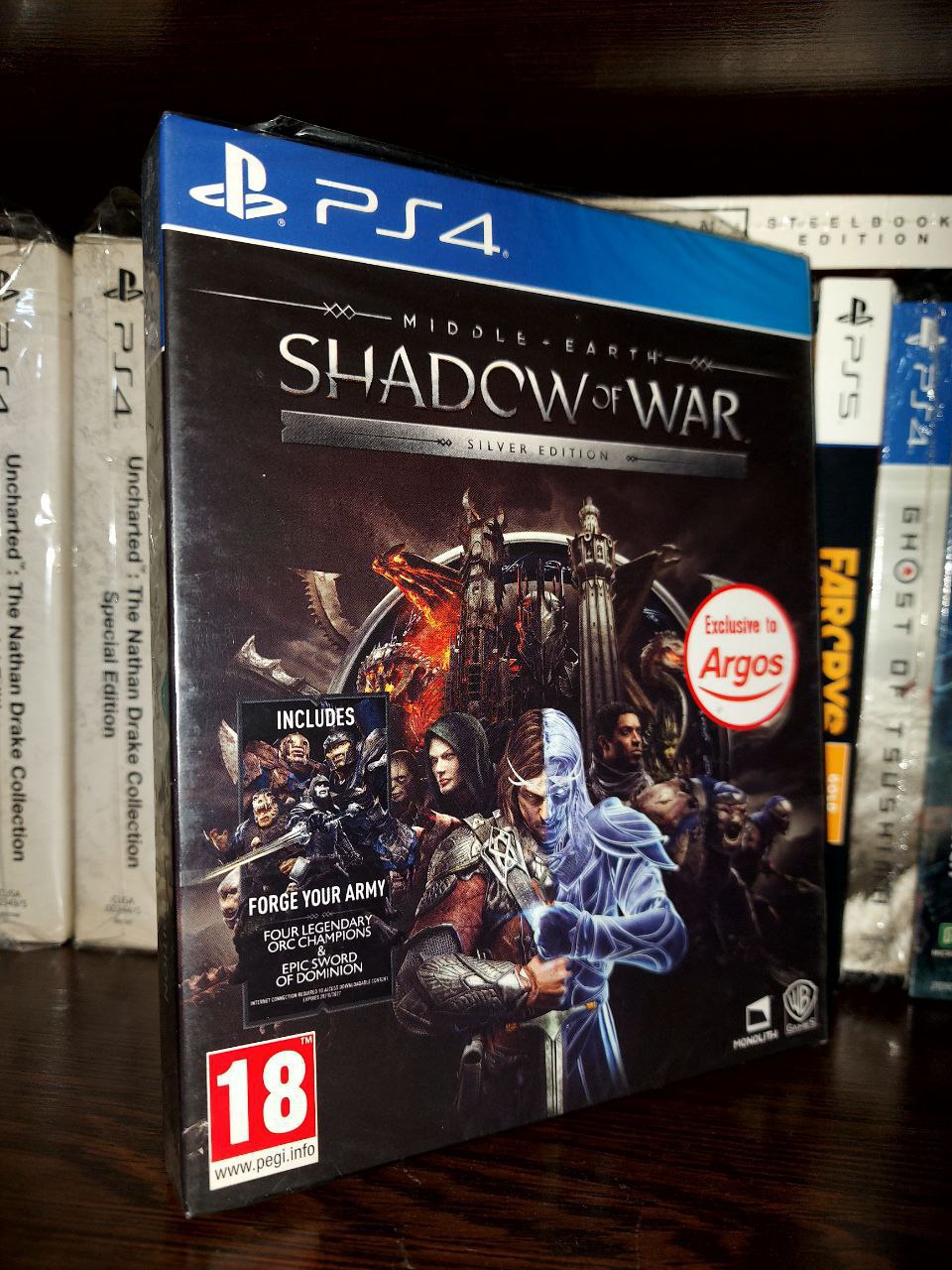 خرید استیل بوک MIDDLE EARTH SHADOW OF WAR SILVER EDITION STEELBOOK برای PS4